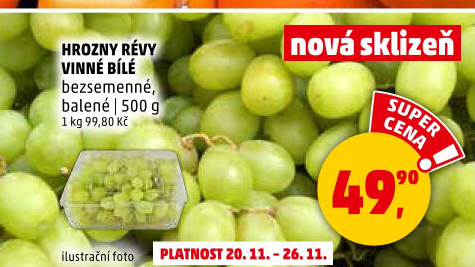 Hrozny bílé bezsemenné