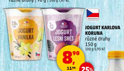 Ochucený jogurt Karlova Koruna