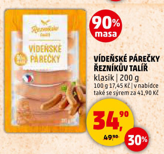 Párky vídeňské Řezníkův talíř