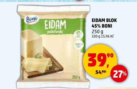 Sýr Eidam 45% Boni