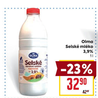 Mléko čerstvé selské Olma - 3,9% plnotučné