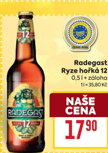 Pivo světlý ležák 12° Ryze hořká Radegast