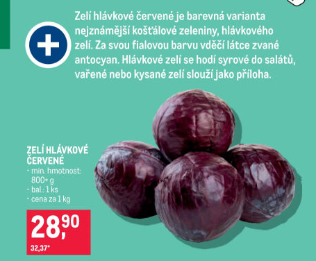 Zelí hlávkové červené