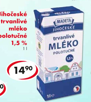 Mléko trvanlivé Jihočeské Madeta - 1,5% polotučné