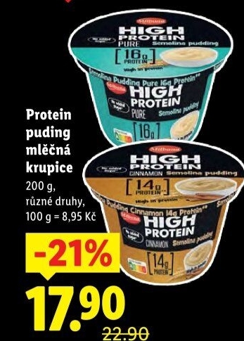Dezert krupicový pudink High protein Milbona
