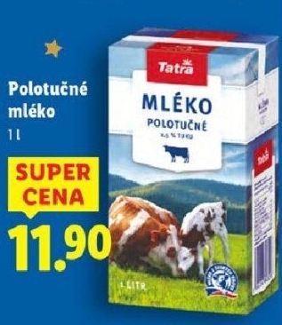 Mléko trvanlivé Tatra - 1,5% polotučné