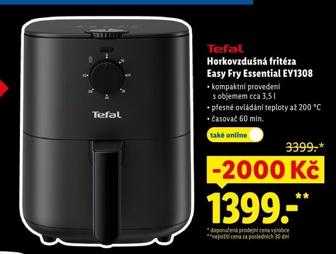 Horkovzdušná fritéza Easy Fry Essential EY1308 Tefal