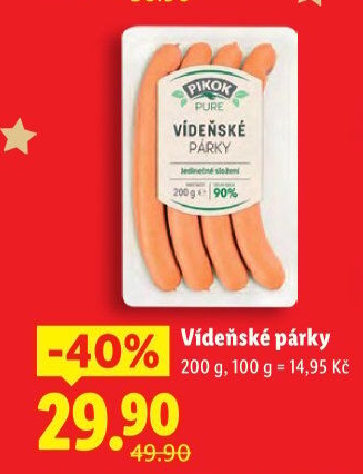 Párky vídeňské Pure Pikok