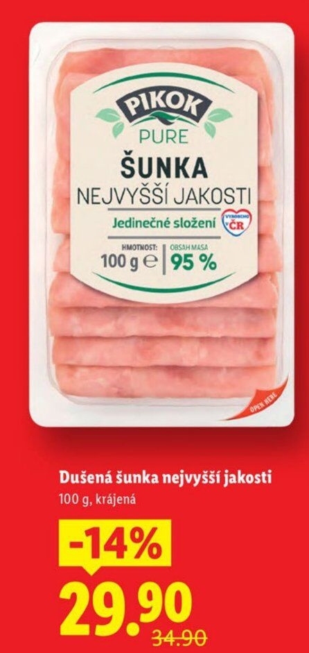 Šunka dušená nejvyšší jakosti Pure Pikok