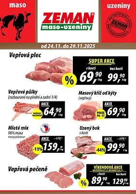 akční leták ZEMAN maso - uzeniny 24.11.2025-29.11.2025
