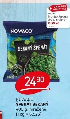 Špenátový protlak mražený Nowaco