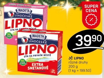 Tavený sýr Jihočeské Lipno Madeta