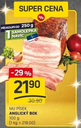 Anglický bok Maso uzeniny Písek