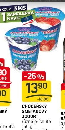 Jogurt smetanový ochucený Choceňský