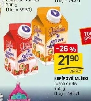 Kefírové mléko ochucené Mlékárna Valašské Meziříčí