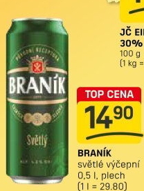 Pivo světlé výčepní 10° Braník