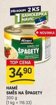 Směs na špagety Hamé - konzerva