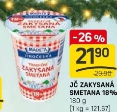 Smetana zakysaná Jihočeská Madeta 18%