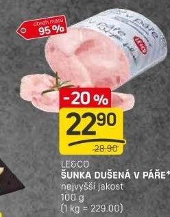 Šunka dušená nejvyšší jakosti LE&amp