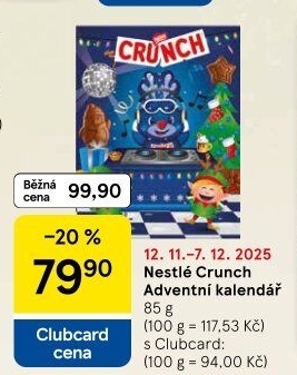 Adventní kalendář Crunch Nestlé