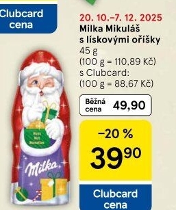 Čokoládový Mikuláš Milka