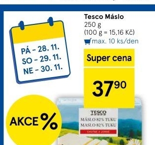 Máslo Tesco