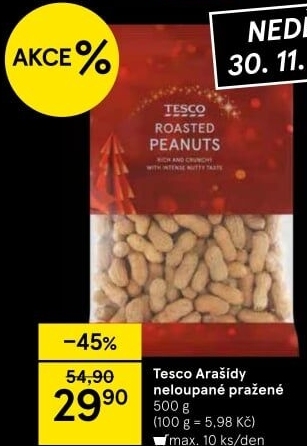 Neloupané arašídy Tesco