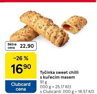 Pečivo tyčinka se slanou náplní