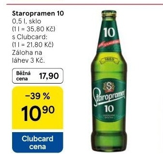 Pivo světlé výčepní 10° Staropramen