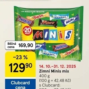 Tyčinky čokoládové Mix Minis Mars