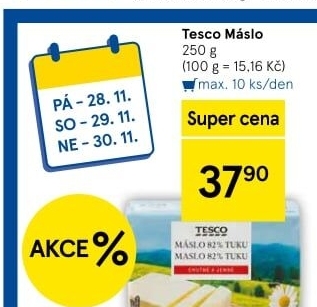 Máslo Tesco