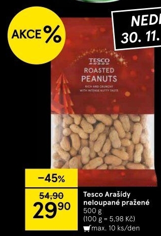 Neloupané arašídy Tesco