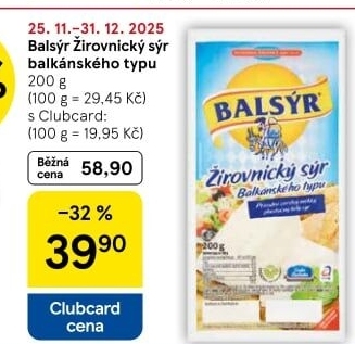 Sýr Balsýr Mlékárna Žirovnice