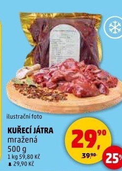 Játra kuřecí mražená