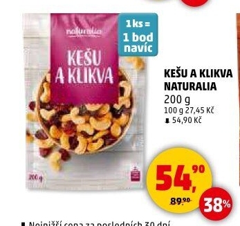 Kešu a klikva Naturalia