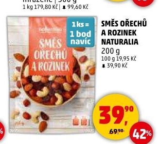 Směs ořechů a rozinek Naturalia