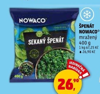 Špenát sekaný mražený Nowaco