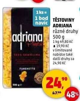 Těstoviny semolinové Adriana