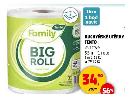 Utěrky kuchyňské 2vrstvé Family Big roll Tento