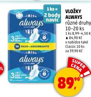 Vložky dámské Classic Always