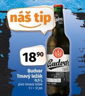 Pivo tmavý ležák Budweiser Budvar