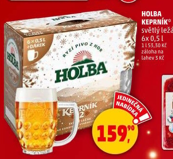 Pivo světlý ležák 12° Keprník Holba