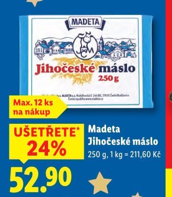 Máslo Jihočeské Madeta