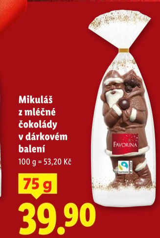 Čokoládový Mikuláš Favorina
