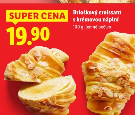 Croissant z brioškového těsta plněný