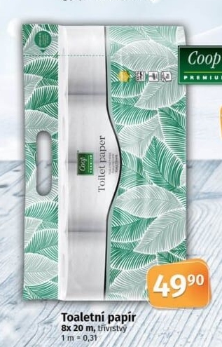 Toaletní papír 3vrstvý Coop Premium