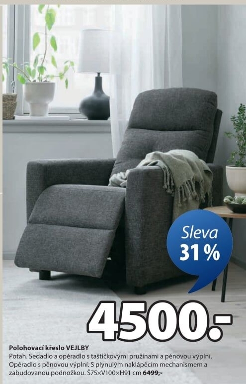 Polohovací křeslo Vejlby