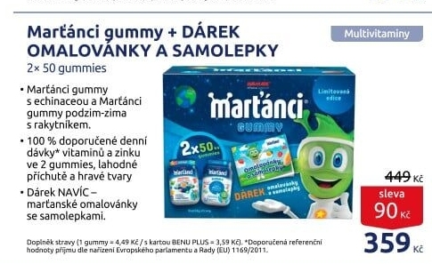 Doplněk stravy Gummy Marťánci - dárkové balení