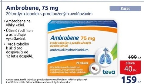 Tablety na vykašlávání Ambrobene Teva