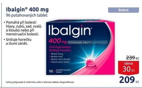 Tablety proti bolesti 400 Ibalgin